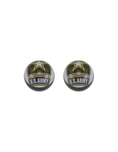 Army Logo Valve Caps Schrader Valve Black/White.